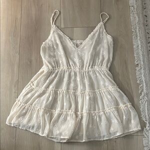 Nordstrom Cream Jumpsuit with Floral Embroidery